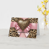 レオアルドピンクリボンバレンタインデーハートカード カード (黄色い花)