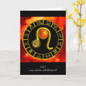 レオイエロトパス&金ゴールド〔占星術の〕十二宮図誕生日 カード (黄色い花)