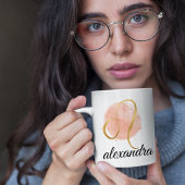 レオカスタマイズ可能な水色〔占星術の〕十二宮図デザインコーヒー コーヒーマグカップ