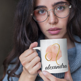 レオカスタマイズ可能な水色〔占星術の〕十二宮図デザインコーヒー コーヒーマグカップ