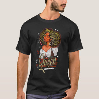 レオガール誕生日メラニンアフロクイーンフォーブラックウォム Tシャツ