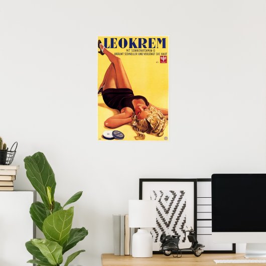 レオクレムドイツ気に皮クリー広告ムのヴィンテージ ポスター (ホームオフィス)