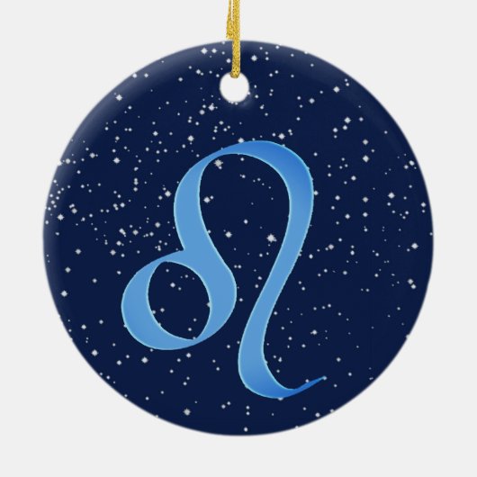 レオコンステレーションと〔占星術の〕十二宮図サインと星 セラミックオーナメント (裏面)