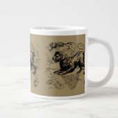 レオコンステレーションマップHevelius 1690上のTaupe ジャンボコーヒーマグカップ (右)