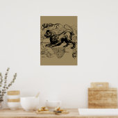 レオコンステレーションマップHevelius 1690上のTaupe ポスター (キッチン)