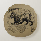 レオコンステレーションマップHevelius 1690上のTaupe ラウンドクッション (正面)