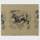 レオコンステレーションマップHevelius 1690上のTaupe ラッピングペーパー (フラット)