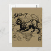 レオコンステレーション1690年頃の地図ヘベリアス ポストカード (正面/裏面)