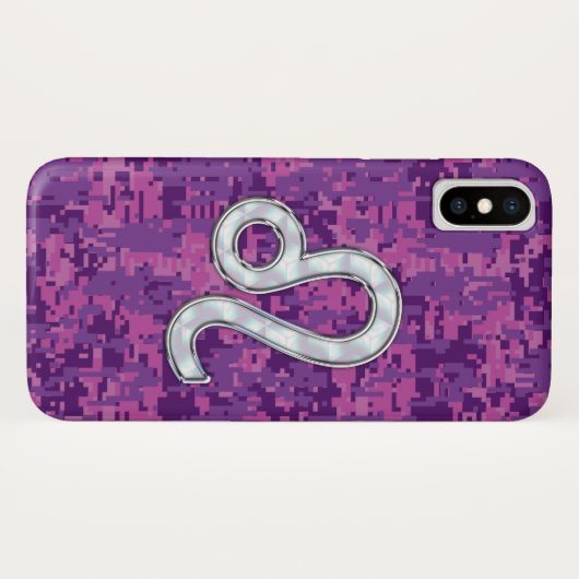 レオサインオンピンクガーリー明るい赤紫色デジタル迷彩柄 Case-Mate iPhoneケース (裏面(横))