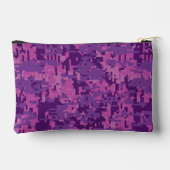 レオサインオンピンク明るい赤紫色デジタルカモフラージュ アクセサリーポーチ (裏面)