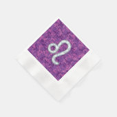 レオサインオンピンク明るい赤紫色デジタルカモフラージュ 縁ありカクテルナプキン (角)