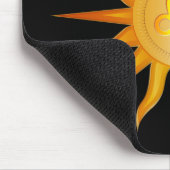 レオサンファイアサイン誕生月黒赤&金ゴールド マウスパッド (コーナー)