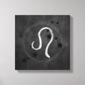 レオザライオンブラック&シルバー星座〔占星術の〕十二宮図 キャンバスプリント (正面)