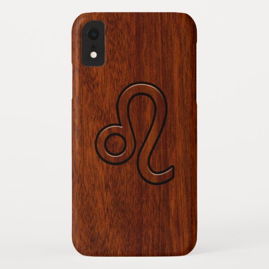 レオシンボルインマホガニーウッドスタイルデコール Case-Mate iPhoneケース (裏面)