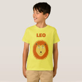 レオスターサイン ライオン 誕生日 名前入りカスタム Tシャツ (正面フル)