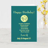 レオズ誕生日占星術 カード (黄色い花)