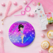 レオタードで女子体操スパークル体操選手 ペーパープレート (パーティー)