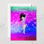 レオタードで女子体操スパークル体操選手 ポストカード (正面/裏面)
