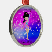 レオタードで女子体操スパークル体操選手 メタルオーナメント (右)