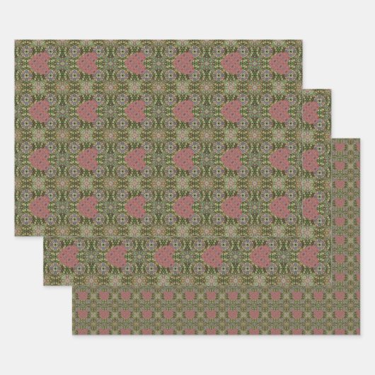 レオチフォレストハート ラッピングペーパーシート (セット)