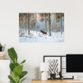 レオディノヴィッチ：森の中のエルク ポスター (ホームオフィス)