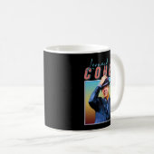 レオナルドコーエンレトロスタイル音楽ファンギフト コーヒーマグカップ (正面右)