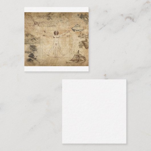 レオナルドダヴィンチザヴィトゥルーヴィアンマン スクエア名刺 (正面/裏面)