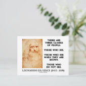 レオナルドダヴィンチスリークラスオブピープル引用文 ポストカード (スタンド正面)