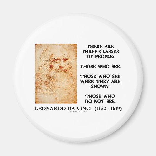 レオナルドダヴィンチスリークラスオブピープル引用文 マグネット (正面)