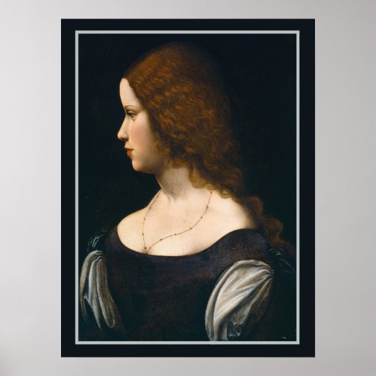 レオナルドダヴィンチポートレートヤングレディーフェイスアート ポスター (正面)