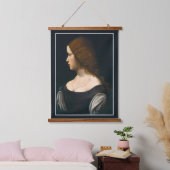 レオナルドダヴィンチポートレートヤングレディーフェイスアート 吊り下げ型タペストリー (寝室)