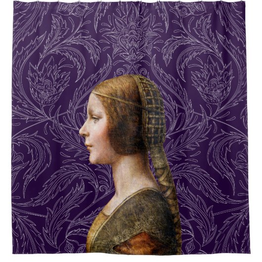 レオナルドダヴィンチポートレートラベラプリンシペッサ シャワーカーテン (正面)