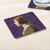 レオナルドダヴィンチポートレートラベラプリンシペッサ スクエアペーパーコースター (アングル)