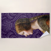 レオナルドダヴィンチポートレートラベラプリンシペッサ ビーチタオル (正面)