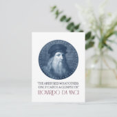 レオナルドダヴィンチポートレートwith引用文 ポストカード (スタンド正面)