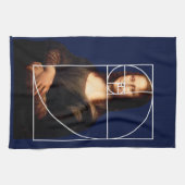 レオナルドダヴィンチモナリサフィボナッチ配列 キッチンタオル (横)