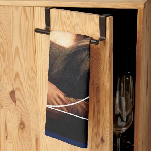 レオナルドダヴィンチモナリサフィボナッチ配列 キッチンタオル (三つ折り)