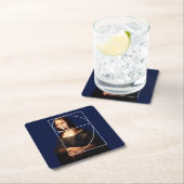 レオナルドダヴィンチモナリサフィボナッチ配列 スクエアペーパーコースター (インサイチュ)