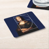 レオナルドダヴィンチモナリサフィボナッチ配列 スクエアペーパーコースター (アングル)