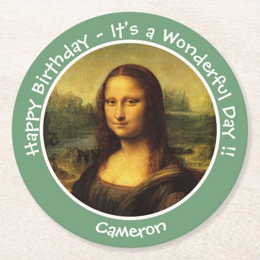レオナルドダヴィンチモナリザパーティーコレクション ラウンドペーパーコースター (正面)
