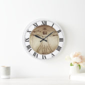 レオナルドダヴィンチヴィトルビアンマンウォールクロック ラージ壁時計 (ホーム)