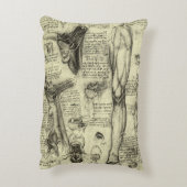 レオナルドダヴィンチヴィンテージヒト解剖学的喉頭脚 アクセントクッション (裏面(縦))