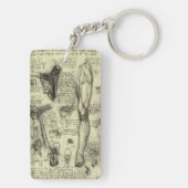 レオナルドダヴィンチヴィンテージヒト解剖学的喉頭脚 キーホルダー (裏面)