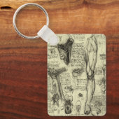 レオナルドダヴィンチヴィンテージヒト解剖学的喉頭脚 キーホルダー (正面)