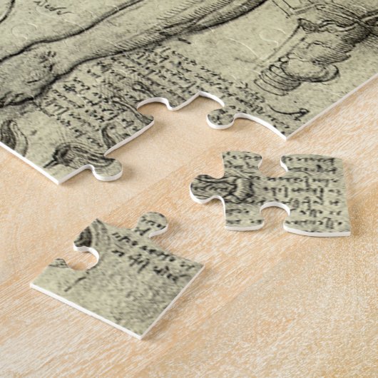 レオナルドダヴィンチヴィンテージヒト解剖学的喉頭脚 ジグソーパズル (側面)