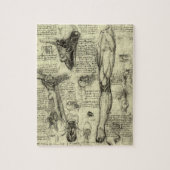 レオナルドダヴィンチヴィンテージヒト解剖学的喉頭脚 ジグソーパズル (縦)