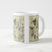 レオナルドダヴィンチヴィンテージヒト解剖学的喉頭脚 ジャンボコーヒーマグカップ (正面右)