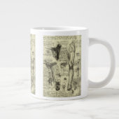 レオナルドダヴィンチヴィンテージヒト解剖学的喉頭脚 ジャンボコーヒーマグカップ (右)