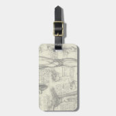 レオナルドダヴィンチヴィンテージヒト解剖学的喉頭脚 ラゲッジタグ (正面縦)