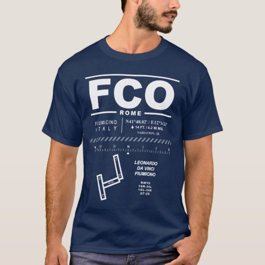 レオナルドダヴィンチ – フィウミチーノエアポートFCO Tシャツ (正面)